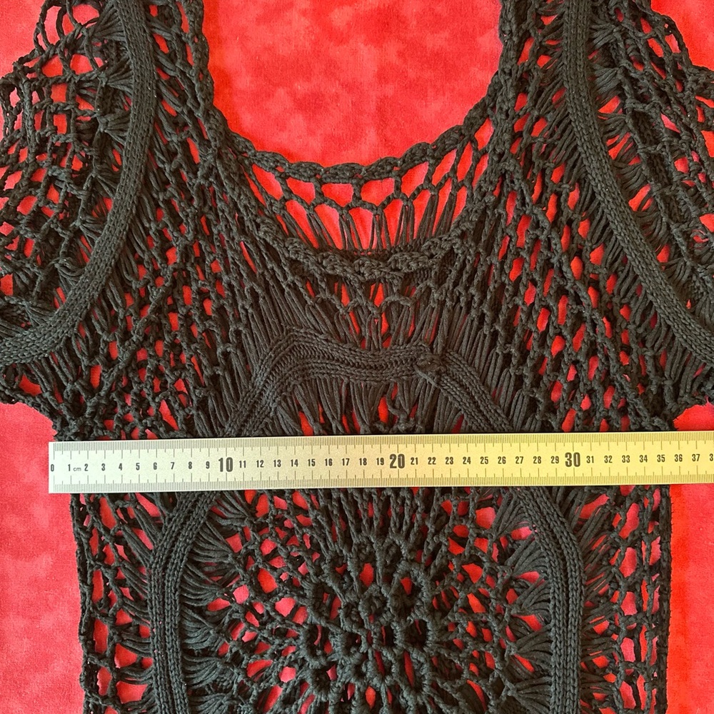 Black Crochet Fringe Top - Picture 8 of 11
